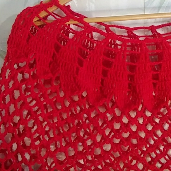 Hand made crochet! Red lace bolero - Picture 3 of 7